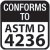 Conforms to ASTM D 4236