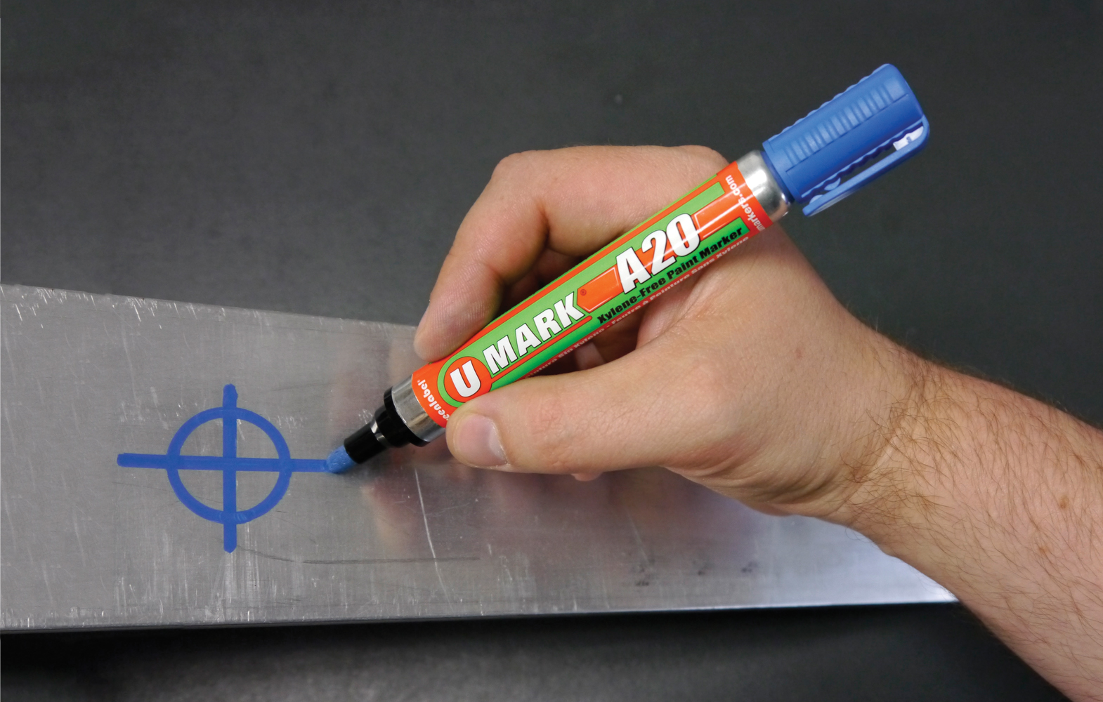Orange Valve Action Metal Paint Marker U-Mark Made In USA 3 Pack 