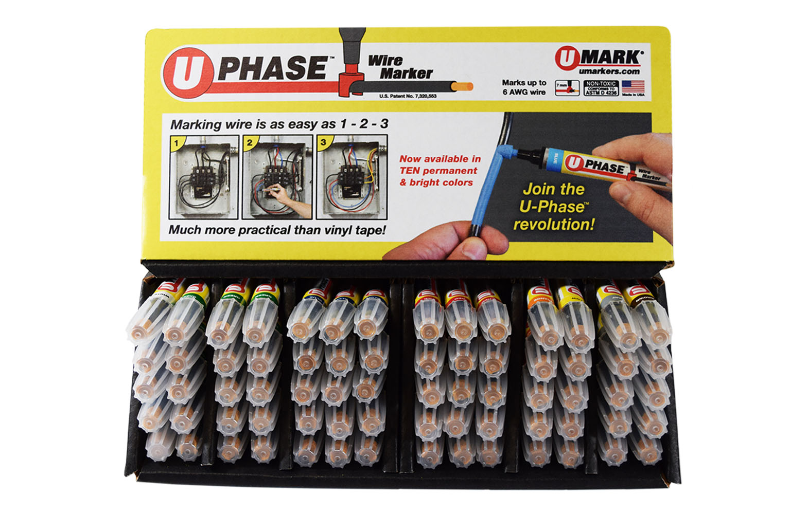 U-Phase® Wire Marker Pack - Blue, Red, White, Green - U-Mark, Inc