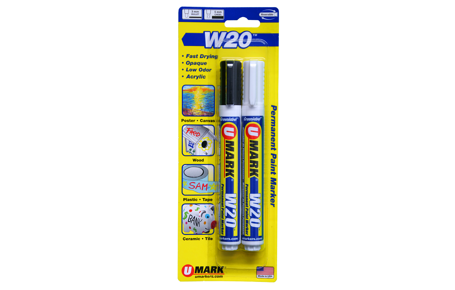 Marsh® Paint Markers - White H-257W - Uline